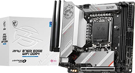 MSI MPG B760I Edge WiFi DDR4 Gaming Motherboard (Supports 12th/13th Gen Intel Processors, LGA 1700, DDR4, PCIe 4.0, M.2, 2.5Gbps LAN, USB 3.2 Gen2, Wi-Fi 6E, Mini-ITX)