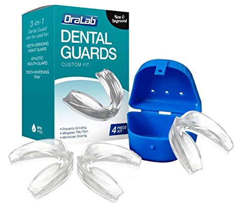 ORALAB Anti Grinding Teeth Custom Moldable Dental Night Guard, Stops Bruxism,TMJ & Eliminates Teeth Clenching. BPA Free! Pack of 3!