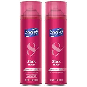 Suave Hairspray Max Hold Variety 2-Pack, Unscented & Scented Formulas – Aerosol Hairspray, 11 Oz Ea