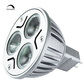 Dimmable 12V 3W MR16 LED Bulb - 2700-3200K Warm White LED Spotlight - 30Watt Halogen Equivalent - 220LM 30 Deg. Beam Angle