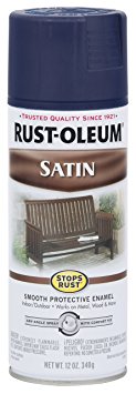 Rust-Oleum 300115 Stops Rust Satin Enamel Spray Paint 12 Oz, Classic Navy