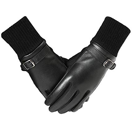 Women winter leather gloves,soft warm touchscreen driving gloves PAGE ONE