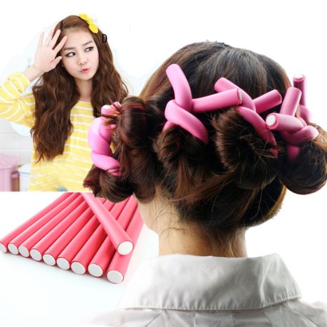 Hairstyle Foam Curler Tool Spiral Hair Bendable Foam Curler Rollers 10pieces/pack -Twist Curls Flex Rods(10pieces)