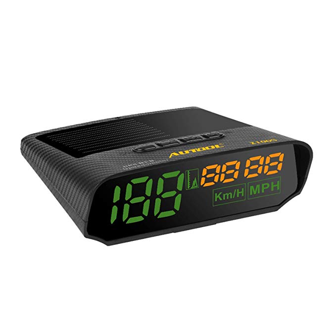 AUTOOL Car Solar Digital Meter GPS HUD Head Up Display KM/h MPH Altitude Over Speed Alarm Fatigue Driving Alarm for All Vehicles