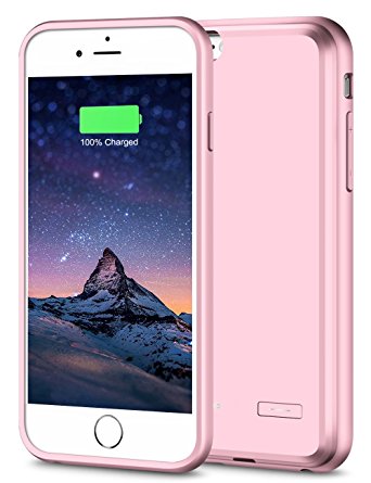 iPhone 6 Plus Battery Case[Ultra Thin]Cheeringary iPhone 6s Plus Battery Case[Rose Gold]Extra Battery Case iPhone 6/6s Plus Cover Charger Slim 3700mAh iPhone 6 Plus Juice Pack Extended Case Battery