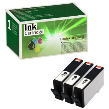 Limeink 3 Black Pack Remanufactured 564XL New Generation Ink Cartridges Set for HP Photosmart 5510 5520 6510 6520 7510 7515 7520 7525 B8550 C5300 Printers
