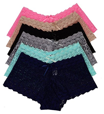 Viola's Secret Lace Boyshort Underwear Pack Of 12 Women Panty