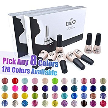 Elite99 Pick Any 8 Colors Soak Off Gel Nail Polish Top Base Coat Nail Art Manicure Set