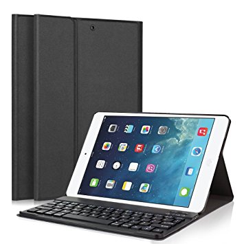 iPad 5/6/iPad 9.7" 2017 Keyboard Case, LUCKYDIY Ultra Slim Stand Cover Magnetical Detachable Wireless Bluetooth Keyboard for Apple iPad Air1/Air2/New iPad 9.7 inch 2017 (Black Keyboard Black Case)