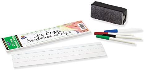 Pacon Dry Erase Sentence Strips, 3x12-Inch, White, 30-Strip (5187)