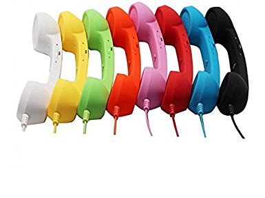 Unifree COCO PHONE Radiation free phone 3.5mm Wired Retro Phone Handset Receiver With Mic A120C (Assorted Color) (Best Rated Product)