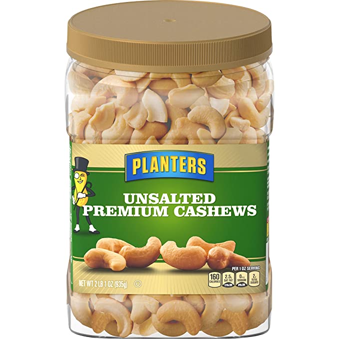 Planters Unsalted Premium Cashews (33 oz Jar)