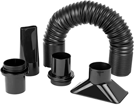 POWERTEC 70208 Dust Collection Flexible Hose Kit, 2-1/4" , Black