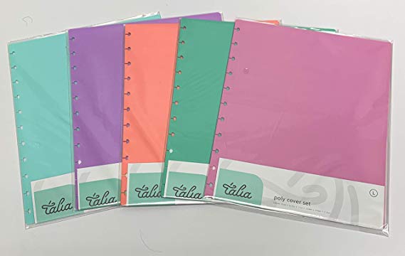 Talia Discbound Covers 5pk, Pastel Set (Summer Blue, Lavender, Salmon, Sage Green, Spring Pink), Letter Size