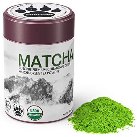 COBCOBB Ceremonial Grade Matcha Green Tea Powder – Uji Japan, USDA Organic Certified – Boosts Metabolism and Burns Calories Antioxidants Rich Superfood. (Premium, 85g)