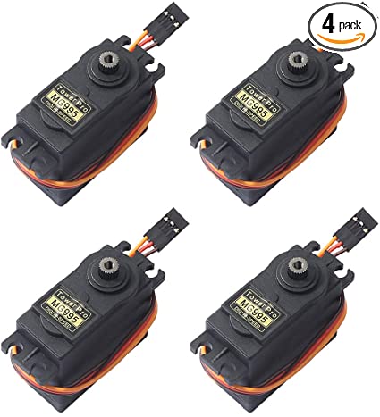 DEVMO 4PCS MG995 360°High Speed Torque Metal Gear Servo Motor Set Kit fit Boat/RC Helicopter/Car/Airplane/Smart Robot/JR/Futaba