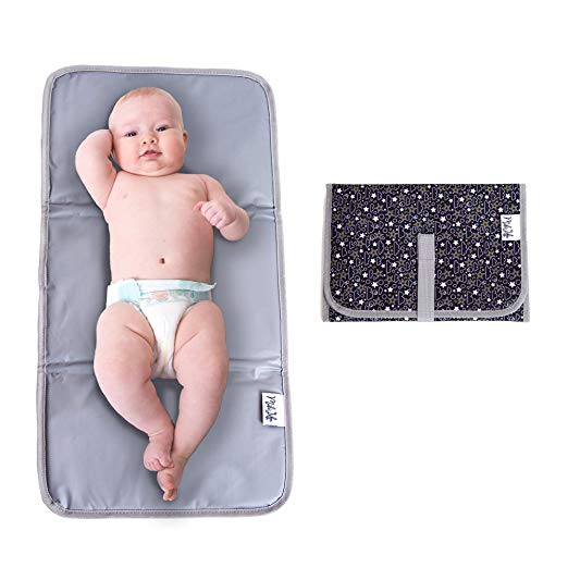 Baby Portable Changing Pad | Fully Padded for Baby's | Foldable Large Waterproof Mat | Travel Mat Station for Toddlers Infants & Newborns (Black)
