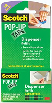 Scotch Pop-Up Tape Strips, 3/4 x 2 Inches, 12 Pads, 75 Strips/Pad (90M-12PK)