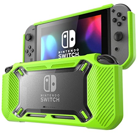 Mumba Nintendo Switch case, [Heavy Duty] Slim Rubberized [Snap on] Hard Case Cover for Nintendo Switch 2017 release (Green)