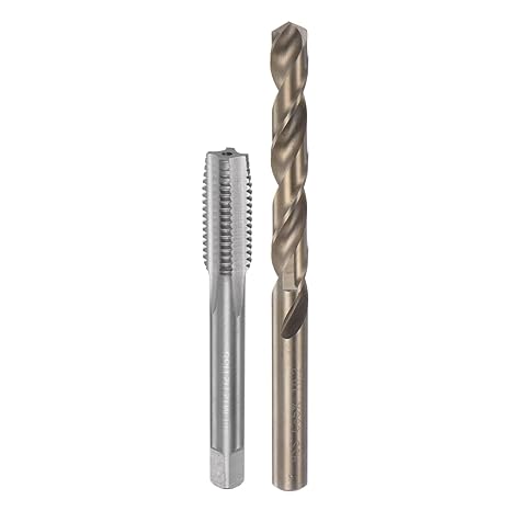 uxcell Tap & Bit Sets, M12 x 1.75 H2 Straight Flute Machine Thread Milling Tap, 10.2mm M35 Cobalt High Speed Steel (HSS-CO) Twist Drill Bit