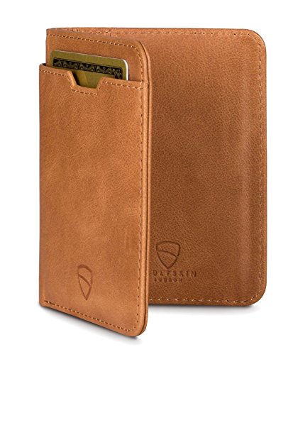 Vaultskin CITY Slim Bifold Wallet with RFID Protection for Cards and Cash - Top Quality Italian Leather - Ultra Thin Front Pocket Holder Designed for up to 9 Cards and Cash