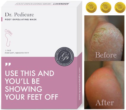 Dr Pedicure Pack of 4 - Baby Foot Peel Mask by Grace and Stella - Odor Eliminator and Callus Remover - 100 Satisfaction Guarantee USA Seller