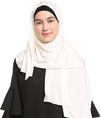 Ababalaya Womens Lightweight Cotton Jersey Hijab Scarves Shawls