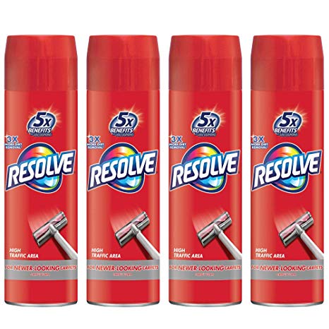 Resolve High Traffic Carpet Foam, 88 oz (4 Cans x 22 oz),  Cleans Freshens Softens & Removes Stains