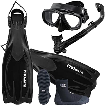 Promate Scuba Dive Fins Boots Dry Snorkel Mask Diving Gear Set/ SCS0063