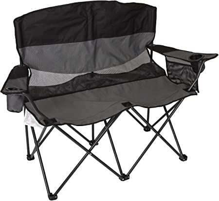 STANSPORT - Apex Double Camping Chair, Collapsible Double Folding Chair for Outdoor Use (Gray)