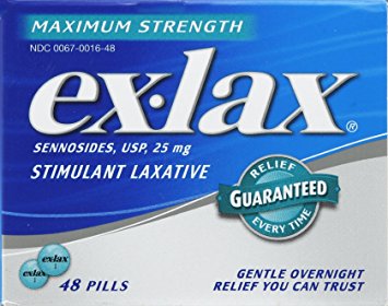 Ex-Lax Maximum Strength Stimulant Laxative Pills, 48 count