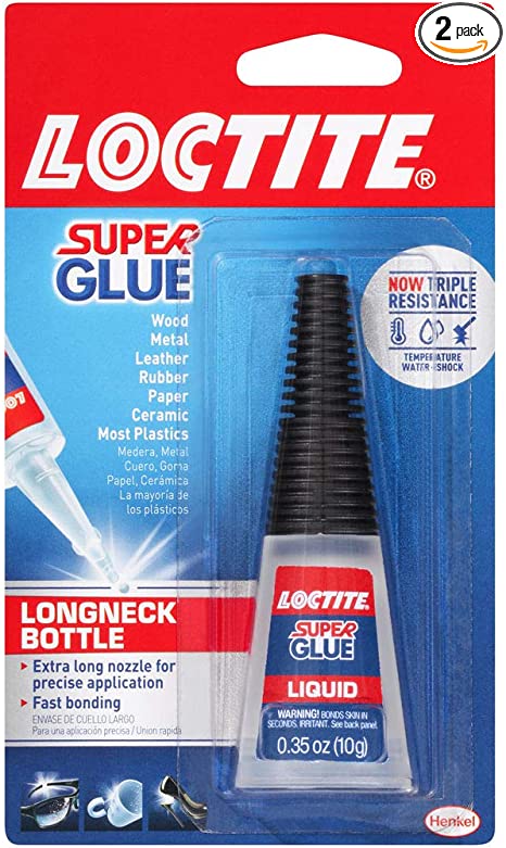 Loctite Super Glue Liquid 10-Gram Longneck Bottle - 2-Pack