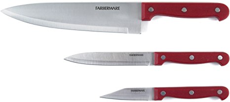 Farberware Red 3 Piece Knife Set