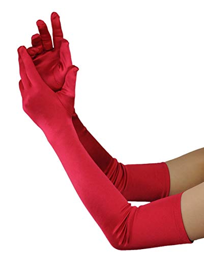 Women's 22 inch Classic Adult Size Opera Length Silky Satin Gloves