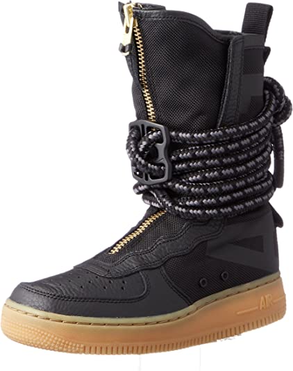 Nike SF Air Force 1 High Top Womens Boots Black/Gum Light Brown/Black aa3965-001