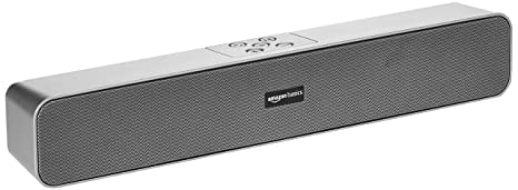 AmazonBasics Bluetooth Speaker 5.0 Soundbar with 16W RMS, 2000mAh Battery, Upto 19 Hrs Playtime Aux/USB Port (Grey)