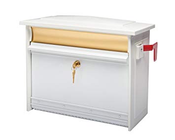Gibraltar Mailboxes Mailsafe Medium Capacity Aluminum White, Wall-Mount Mailbox, MSK0000W