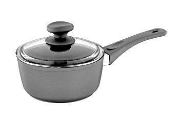 Saflon Titanium Nonstick 3-Quart Sauce Pan with Tempered Glass Lid, 4mm Forged Aluminum with PFOA Free Coating from England