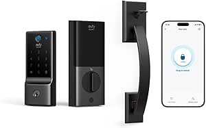 eufy Smart Lock C220 with Handleset, Fingerprint Keyless Entry Door Lock, Built-in Wi-Fi, App Remote Control, Front Door Deadbolt, 8 Months Battery, Reliable Power, IP53 Waterproof, BHMA Certified