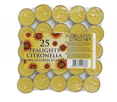 Prices Citronella Tealight Candles Mosquito Fly Insect Repeller Pack Of 25