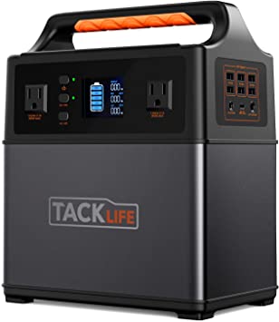 TACKLIFE P40 400Wh Portable Power Station Pure Sine Wave 110V / 300W AC / DC Solar Generator with Multiple Outlets, Rechargeable Backup Power Supply for Outdoor Using