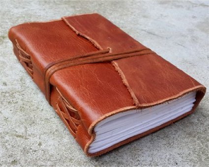 Antique Brown Leather Journal Diary (Handmade) - Leather Cord Coptic bound