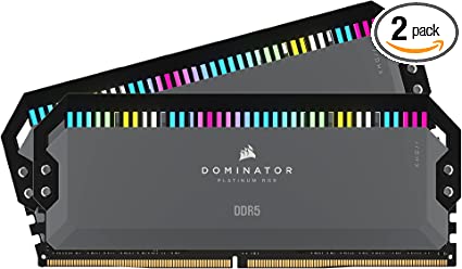 CORSAIR DOMINATOR PLATINUM RGB DDR5 RAM 32GB (2x16GB) 6000MHz CL36 AMD EXPO iCUE Compatible Computer Memory - Gray (CMT32GX5M2D6000Z36)