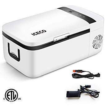 ICECO GO12 12v Portable Freezer, 12.8 Liter/13.5 Quart, DC 12/24 V, AC 100-240V, 0℉ to 50℉, Mini Car Fridge Freezer Cooler, for Outdoor, Home, Office, for Vehicle, RV Road Trip, Camping, Party, Picnic