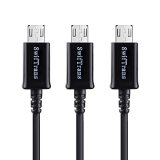 Micro USB Cable Swiftrans 31ft Premium Micro USB Cable High Speed USB 20 A Male to Micro B Sync and Charging Cables for Samsung HTC Motorola Nokia Android and More 3 pack31 ft black