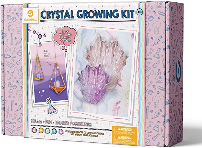GoldieBlox Crystal Growing Kit with LED Lights, for Kids 10 , Educational DIY STEM Activity