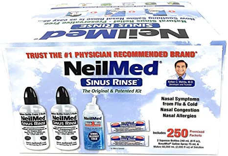 NeilMed Sinus Rinse Premixed Refill Packets 250 Count, Pack of 2