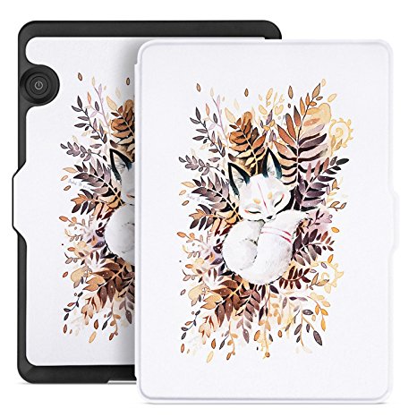 Ayotu Case for Kindle Voyage E-reader Auto Wake and Sleep Smart Protective Cover, For 2014 Kindle Voyage Case Painting Series KV-09 The Sleeping Fox