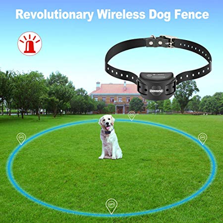 COVONO Wireless Dog Fence with GPS,Invisible Fence for 15lbs-120lbs Dogs (Electric Dog Fence,Pet Containment System,Waterproof and Rechargeable Collar,Shock/Tone Correction)