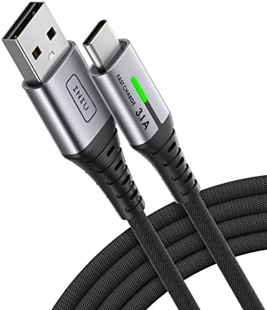 USB C Charger Cable, INIU [2m/3.1A] Type C Charger Cable Fast Charging, Zinc Alloy Braided Data USB-C Cord,USB C Cable Phone Charger for iPad Samsung S22 S21 S20 Huawei Xiaomi OnePlus LG Google Pixel